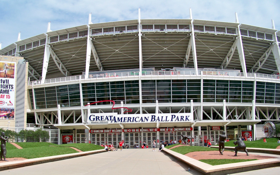 The Great American Ballpark, home of the Cincinnati Reds major-league  baseball team in downtown Cincinnati, Ohio